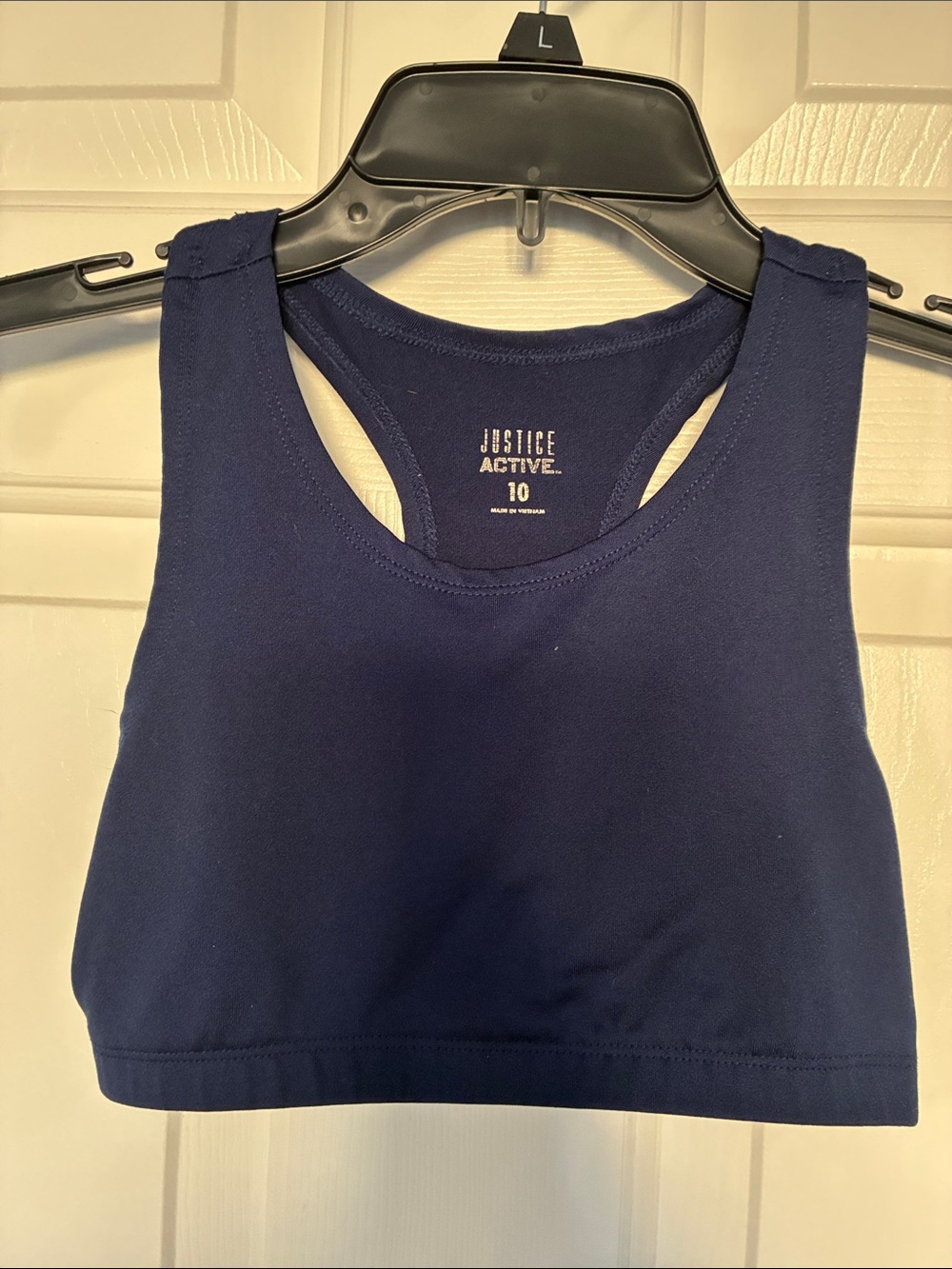Justice Girls Racerback Sports Bra Size 10 Navy
